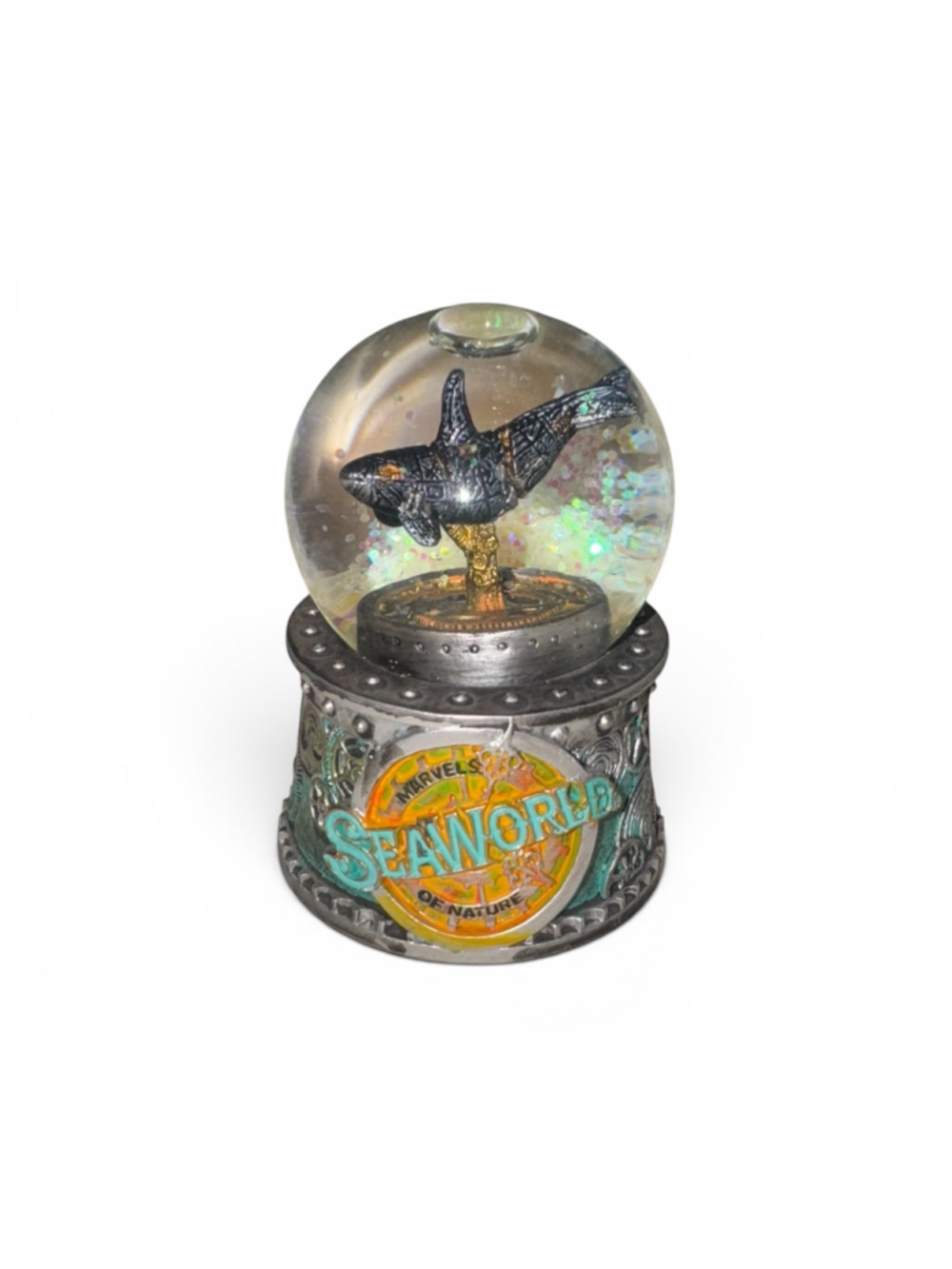 Vintage SeaWorld Steampunk Orca Snow Globe One Size Decor